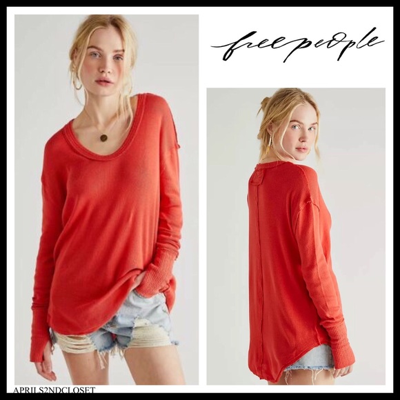 Free People Tops - FREE PEOPLE BOHO TUNIC TOP LONG CUFFED SLEEVES FLOWY OVERSIZED KNIT PULLOVER A2C